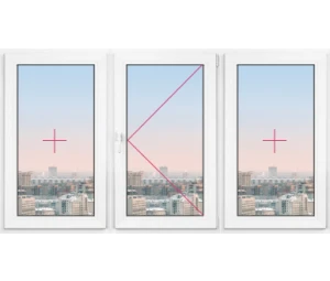 Трехстворчатое окно Rehau Delight Decor 2200x2200 - фото - 1