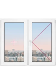 Двухстворчатое окно Rehau Brillant 1080x1920 - фото - 1