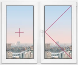 Двухстворчатое окно Rehau Intellio 80 1550x1550 - фото - 1