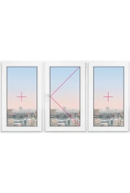 Трехстворчатое окно Rehau Intellio 80 2020x1080 - фото - 1