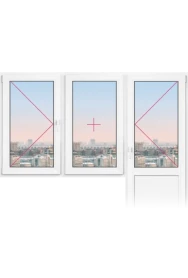 Балконный блок Rehau Intellio 80 2170x2150 - 1 Балконный блок Rehau Intellio 80 2170x2150 - фото - 1