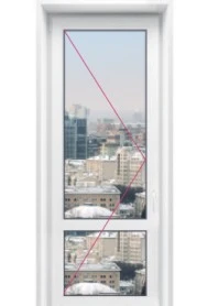 Пластиковая дверь входная с двумя стеклянными вставками и перегородкой - 3 Пластиковая дверь входная с двумя стеклянными вставками и перегородкой - фото - 3