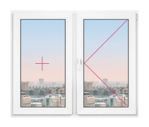 Двустворчатое окно Rehau Blitz 1050x1050 - фото - 1